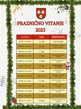 PRAZNIČNO VITANJE 2025